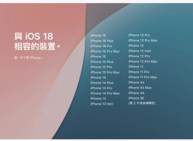 iOS 18支援機型